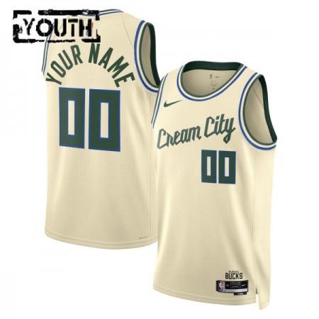 Camiseta Niños NBA Milwaukee Bucks Personalizadas 2025-26 Nike City Edition Blanco Swingman